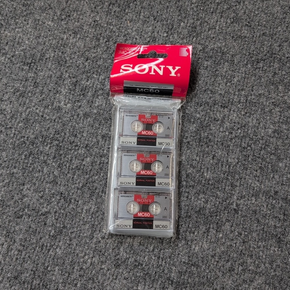 Sony 3-pack of MC-60‎ blank microcassettes NEW